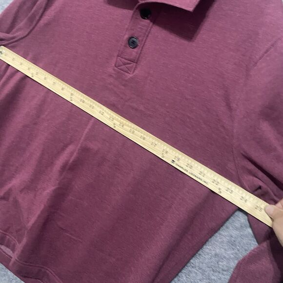 J.Crew Authentic Fleece Mens Sz L Burgundy 1/4 Button Long‎ Sleeve Athleisure - Picture 5 of 6